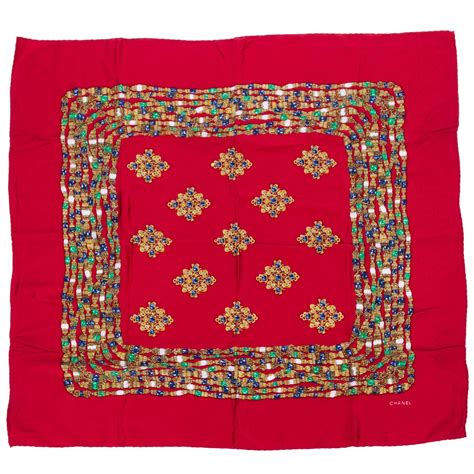 chanel red scarf